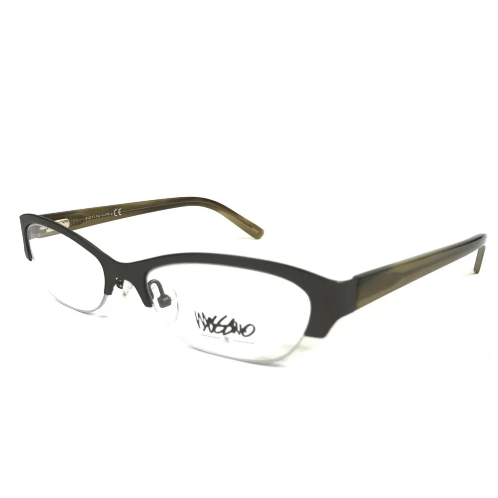 Mossimo Eyeglasses Frames MS 1078 Olive Green Cat Eye Half Rim 51-17-135